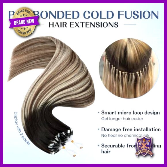 Human Hair Micro Loop Extensions 14 Inch 50g Pre Bonded Cold Fusion
